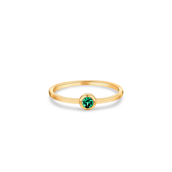 Forma Mini Solitaire Ring – Colombian Green Emerald