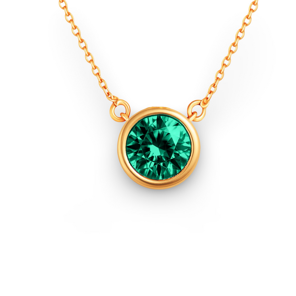 Forma Maxi Solitaire Necklace – Colombian Green Emerald