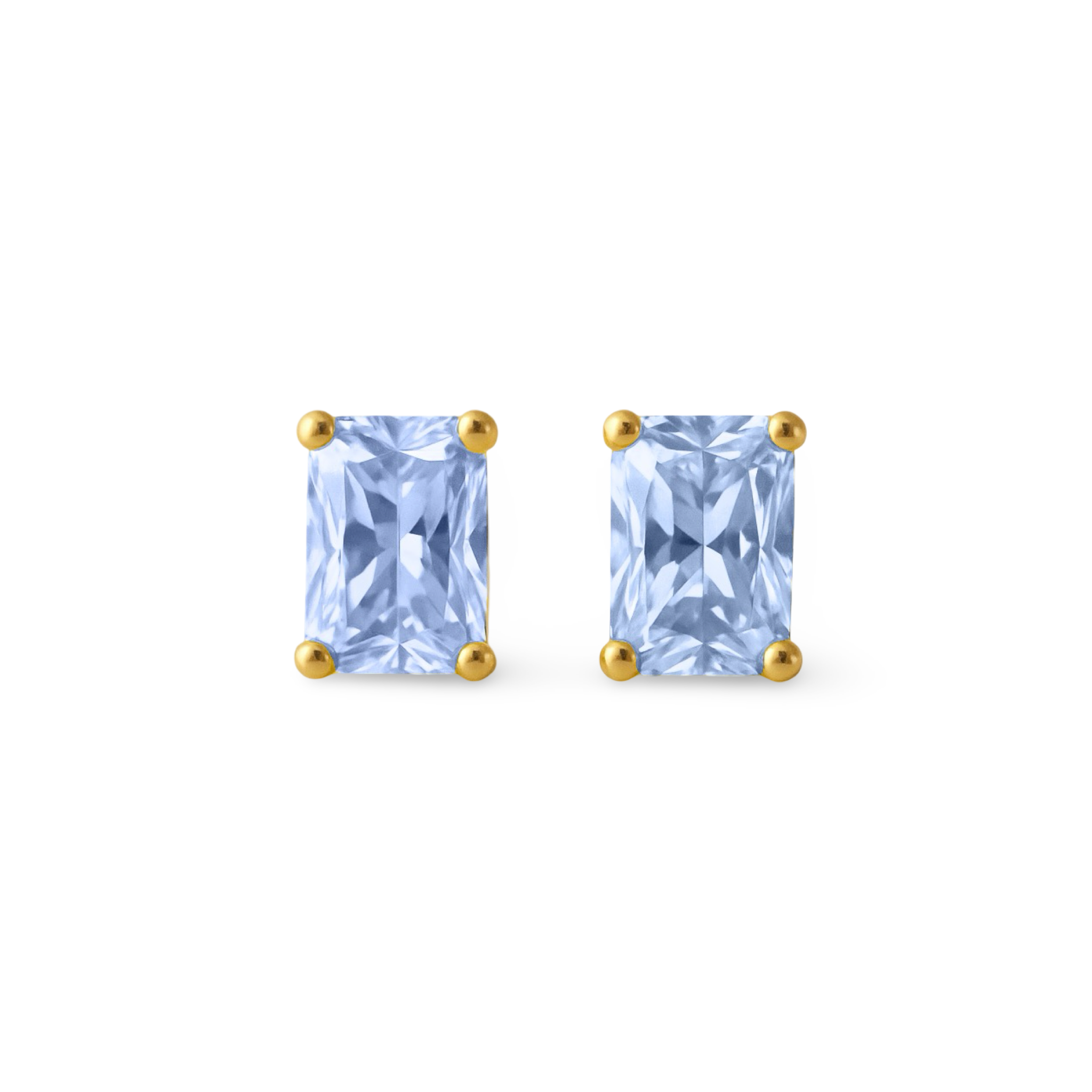 Nexus Mini Stud Earrings – Light Blue Aquamarine