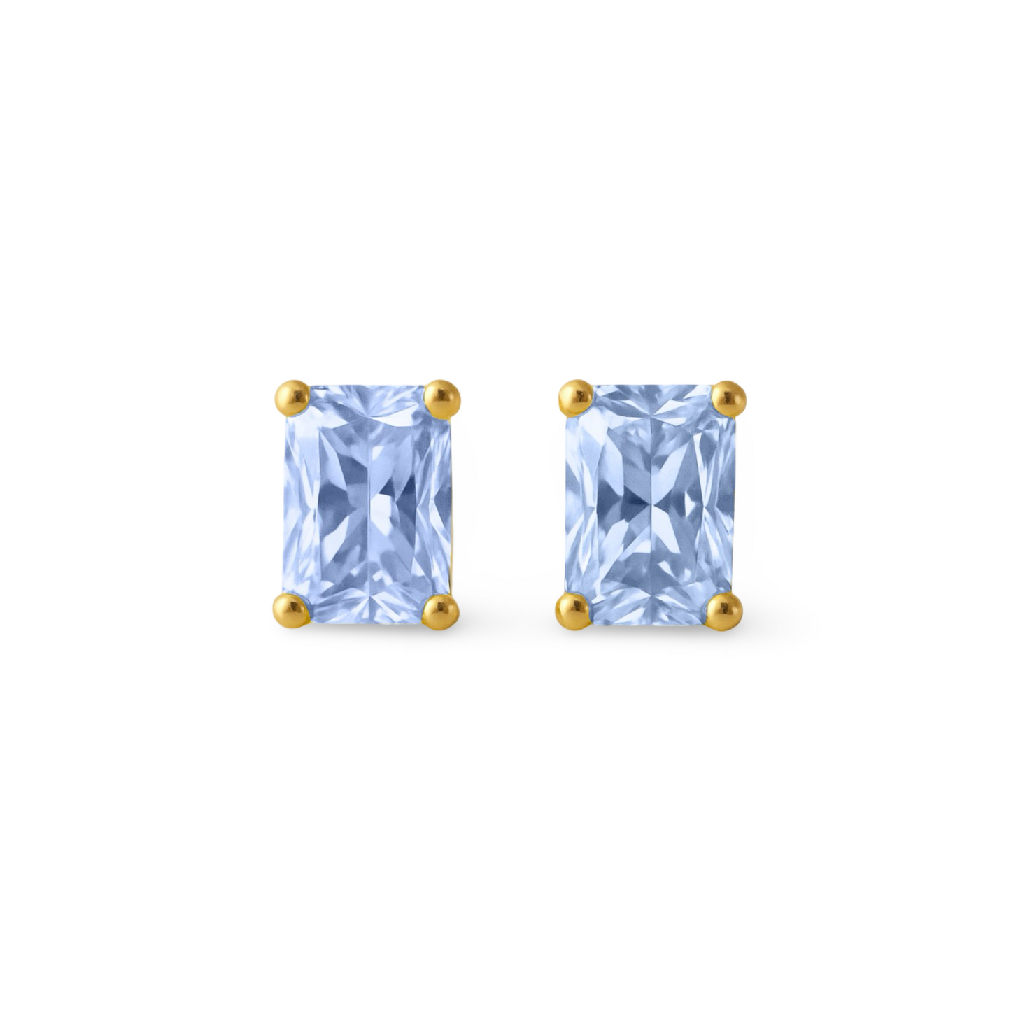 Nexus Mini Stud Earrings – Light Blue Aquamarine