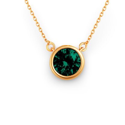Forma Maxi Solitaire Necklace – Zambian Green Emerald