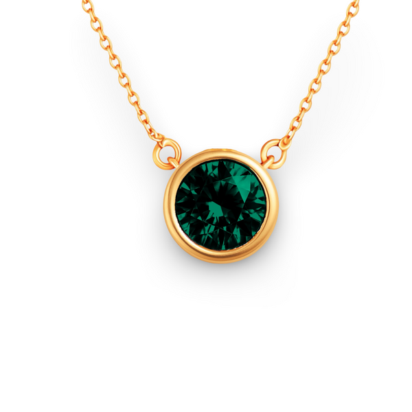 Forma Maxi Solitaire Necklace – Zambian Green Emerald