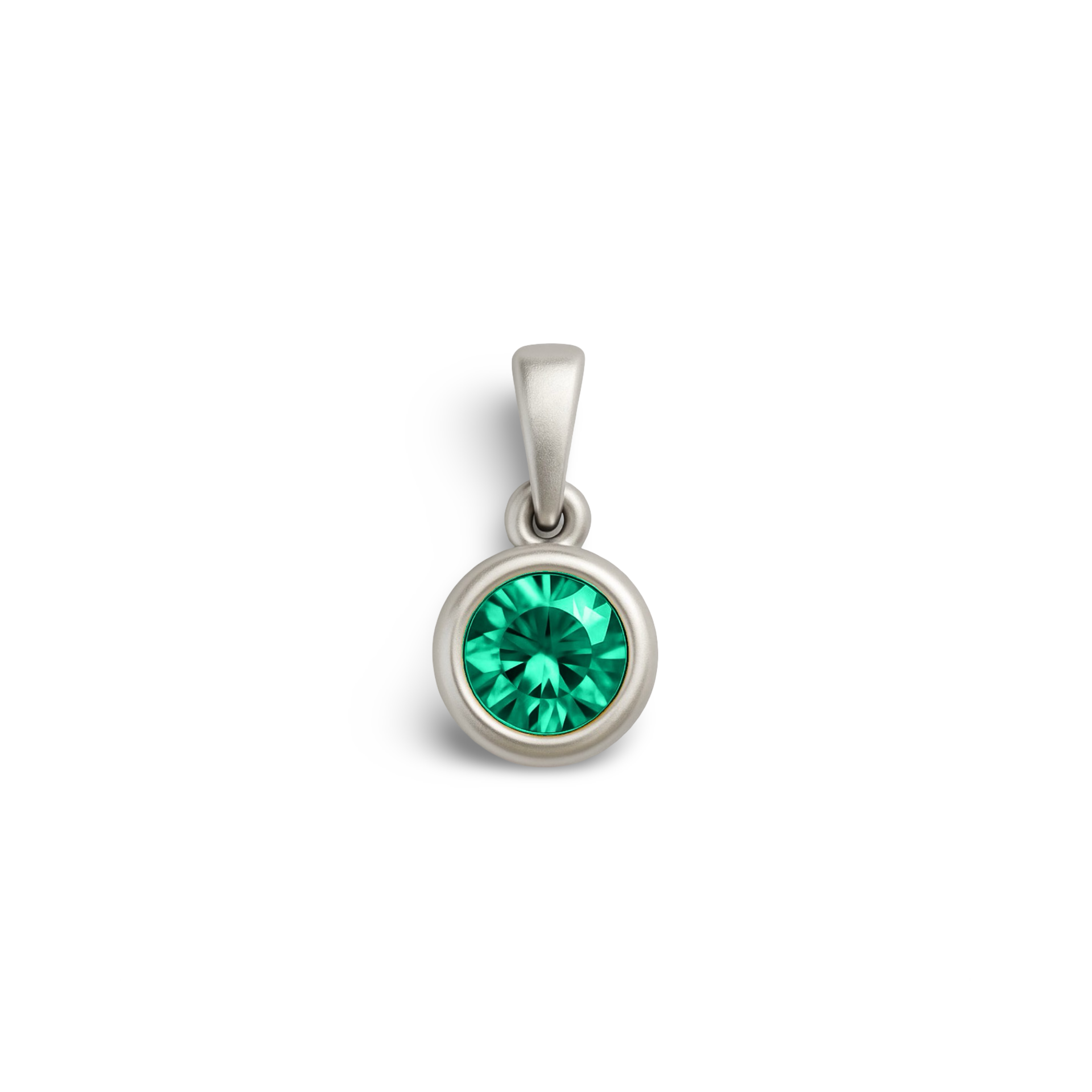 Forma Mini Solitaire Necklace – Colombian Green Emerald