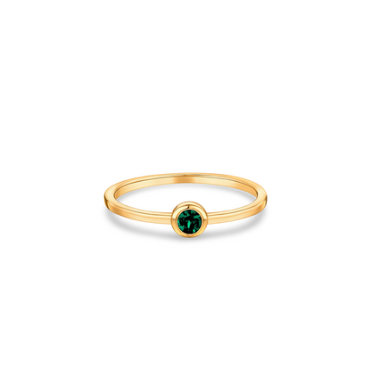 Forma Mini Solitaire Ring – Zambian Green Emerald