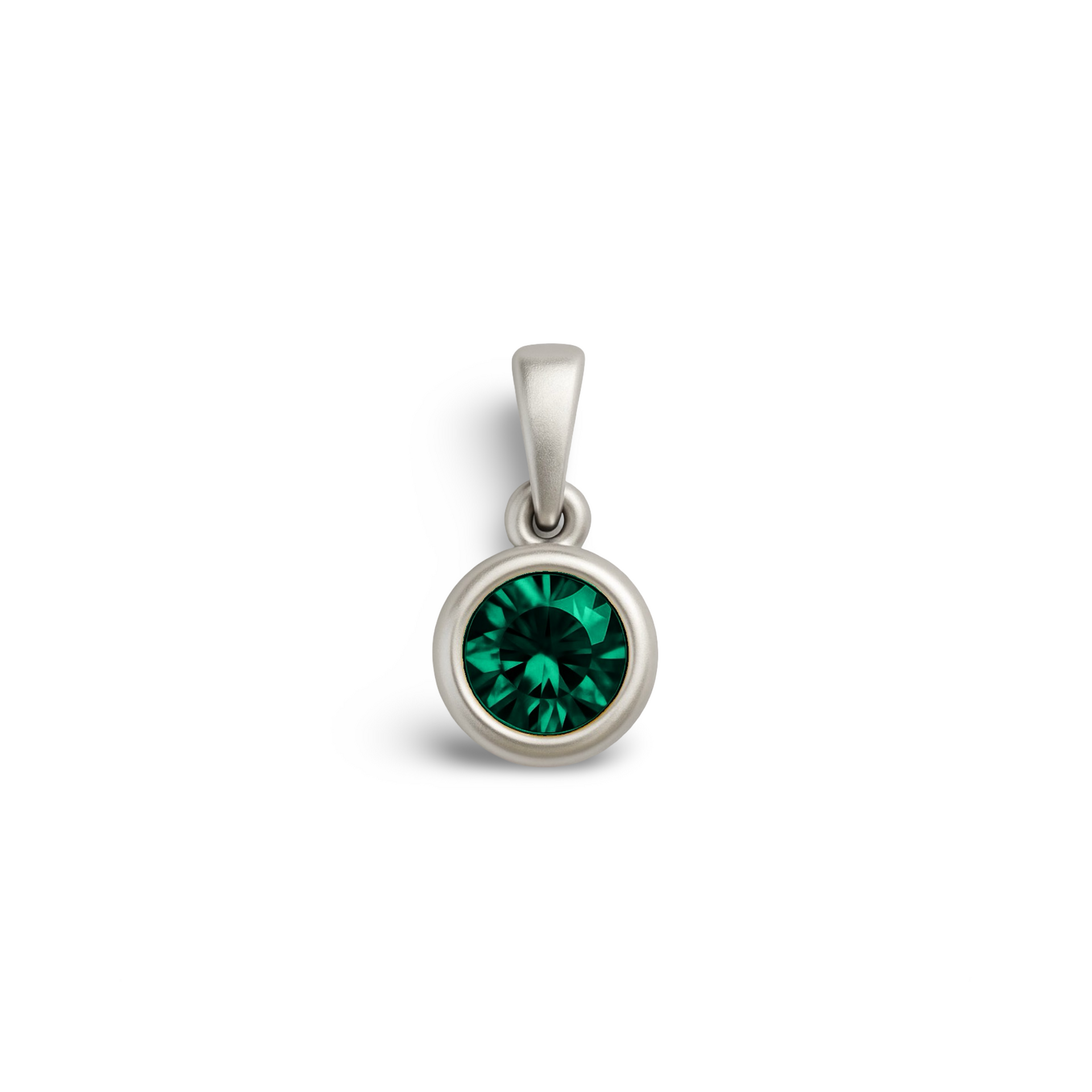 Forma Mini Solitaire Necklace – Zambian Green Emerald