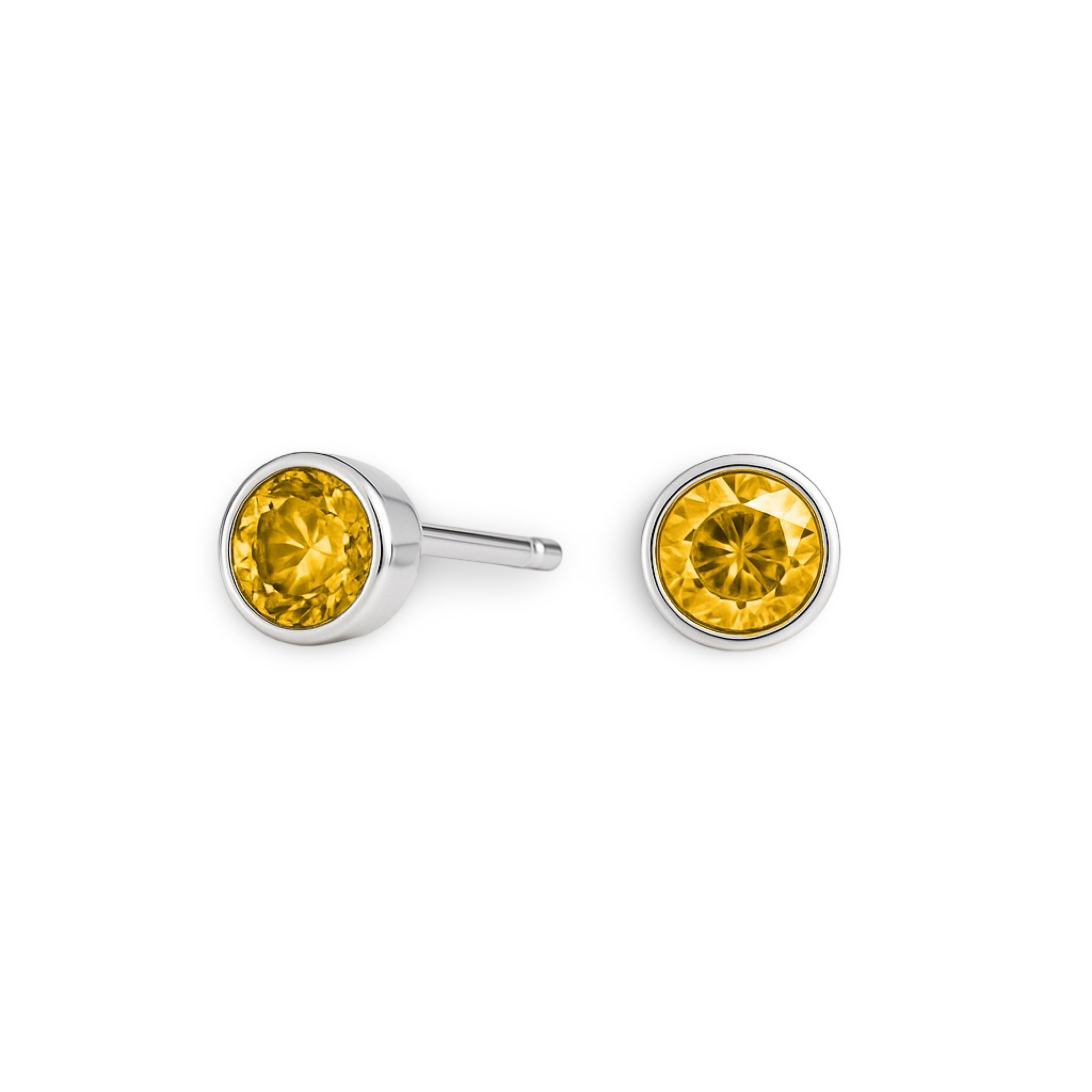 Forma Mini Stud Earrings – Yellow Sapphire