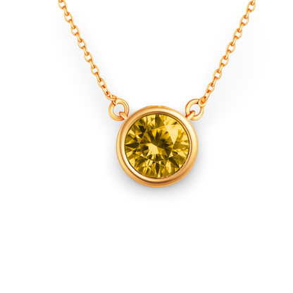 Forma Maxi Solitaire Necklace – Yellow Sapphire