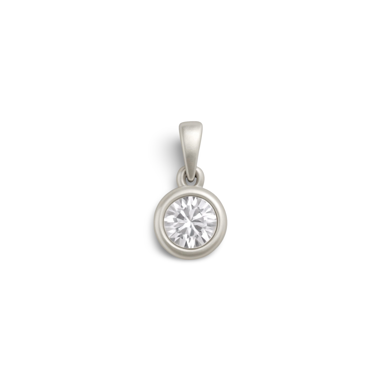 Forma Mini Solitaire Necklace – White Diamond