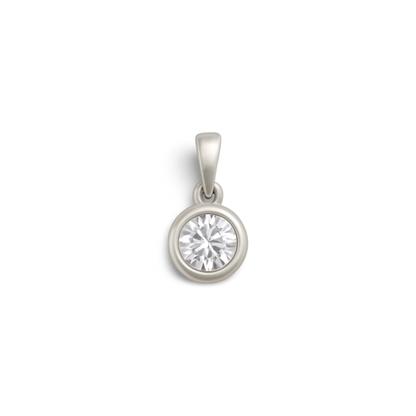 Forma Mini Solitaire Necklace – White Diamond