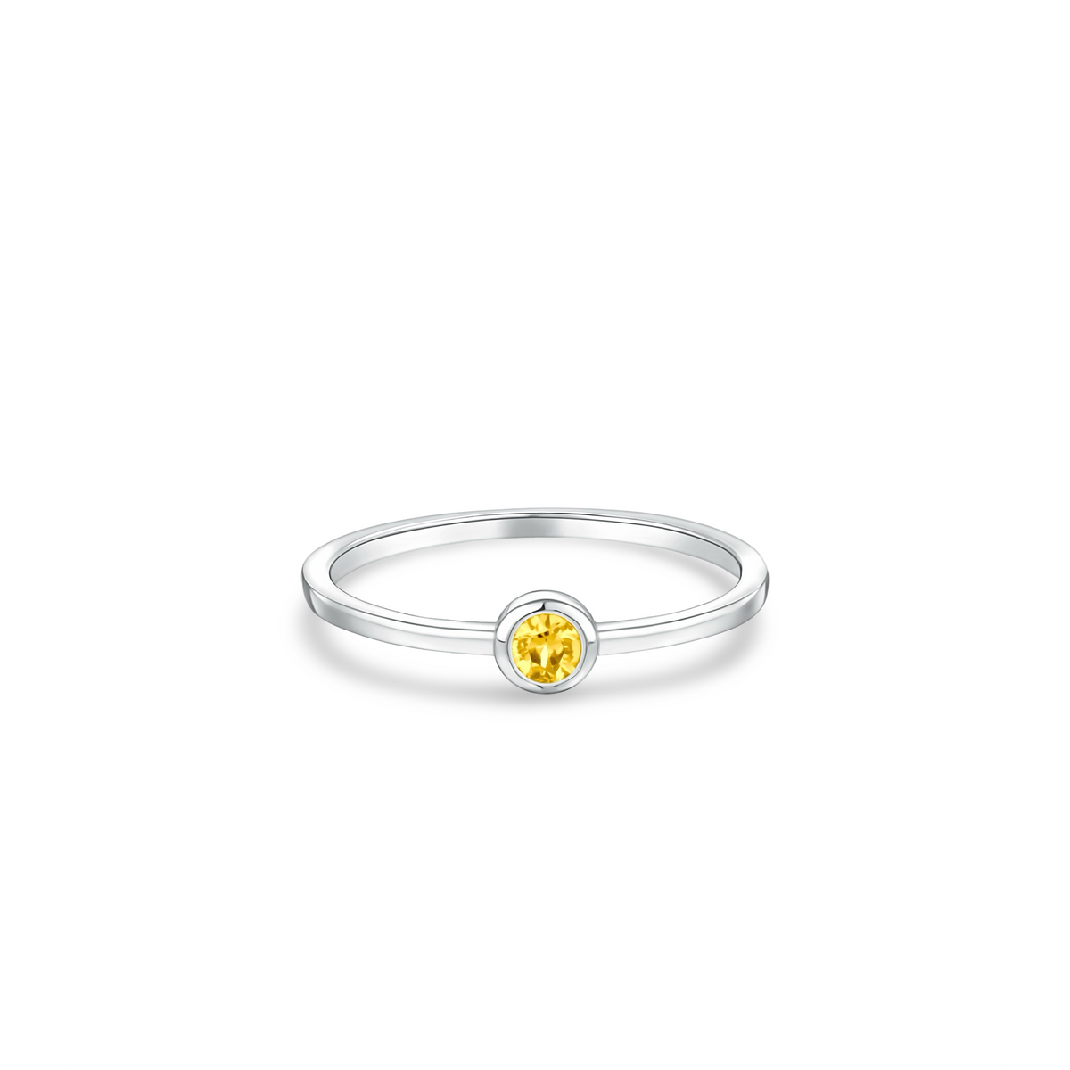 Forma Mini Solitaire Ring – Yellow Sapphire
