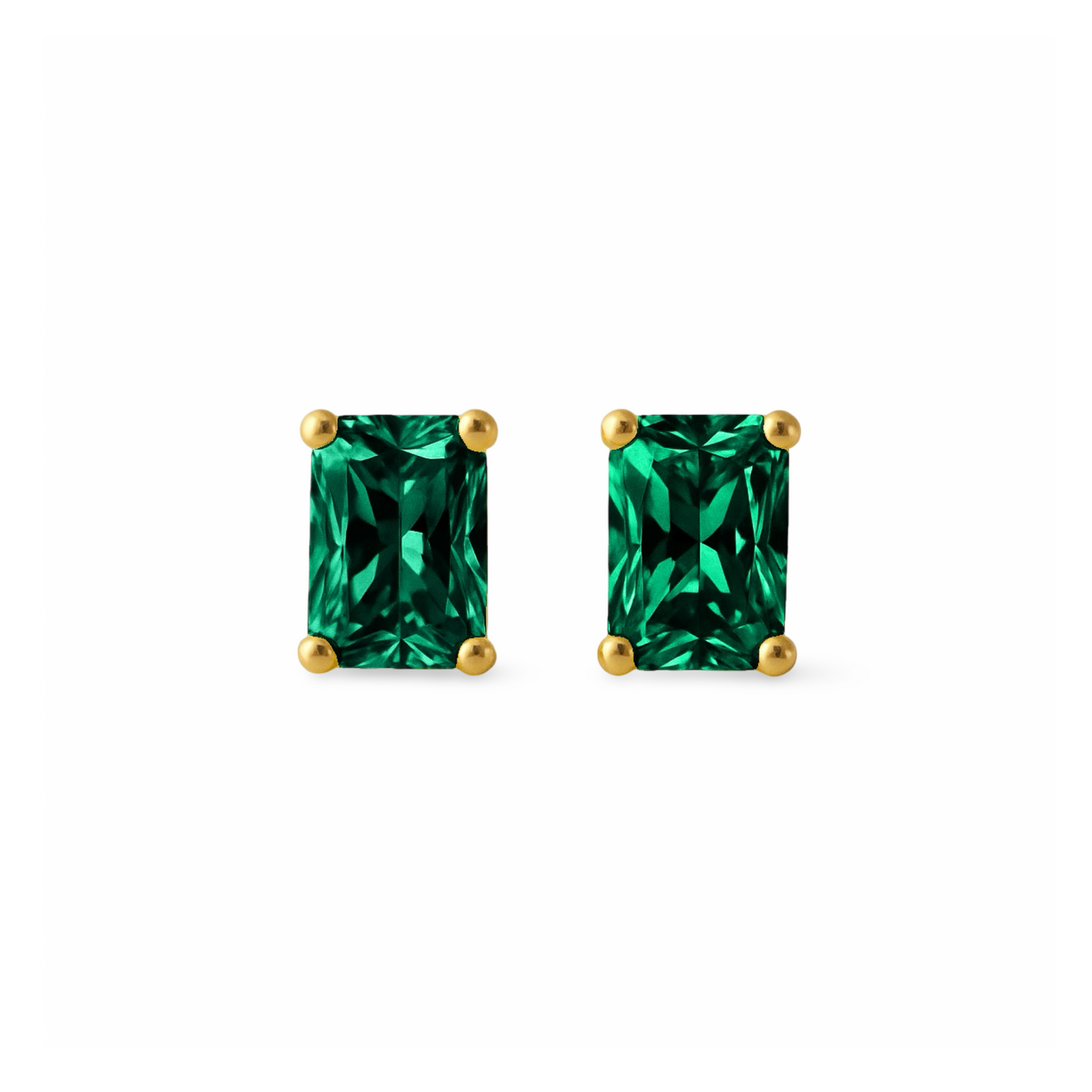 Nexus Mini Stud Earrings – Zambian Green Emerald