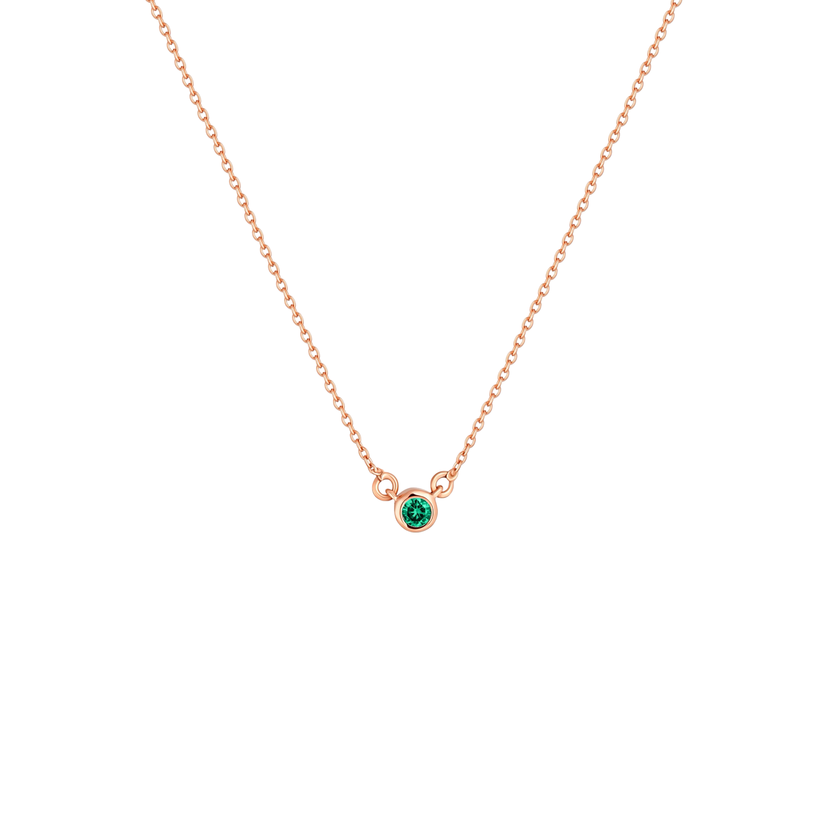 Forma Mini Solitaire Necklace – Colombian Green Emerald