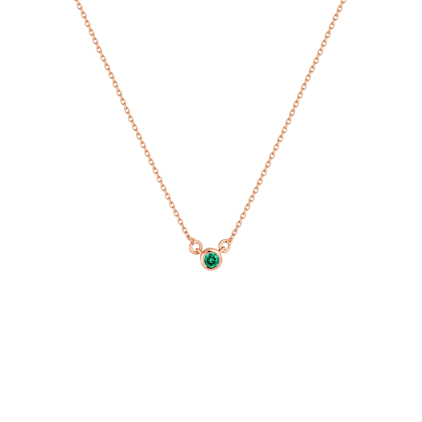 Forma Mini Solitaire Necklace – Colombian Green Emerald