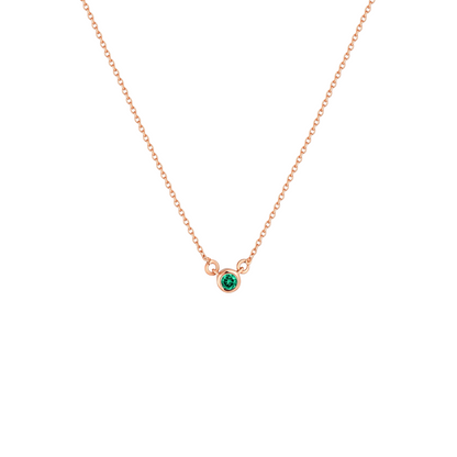 Forma Mini Solitaire Necklace – Colombian Green Emerald