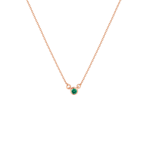 Forma Mini Solitaire Necklace – Colombian Green Emerald