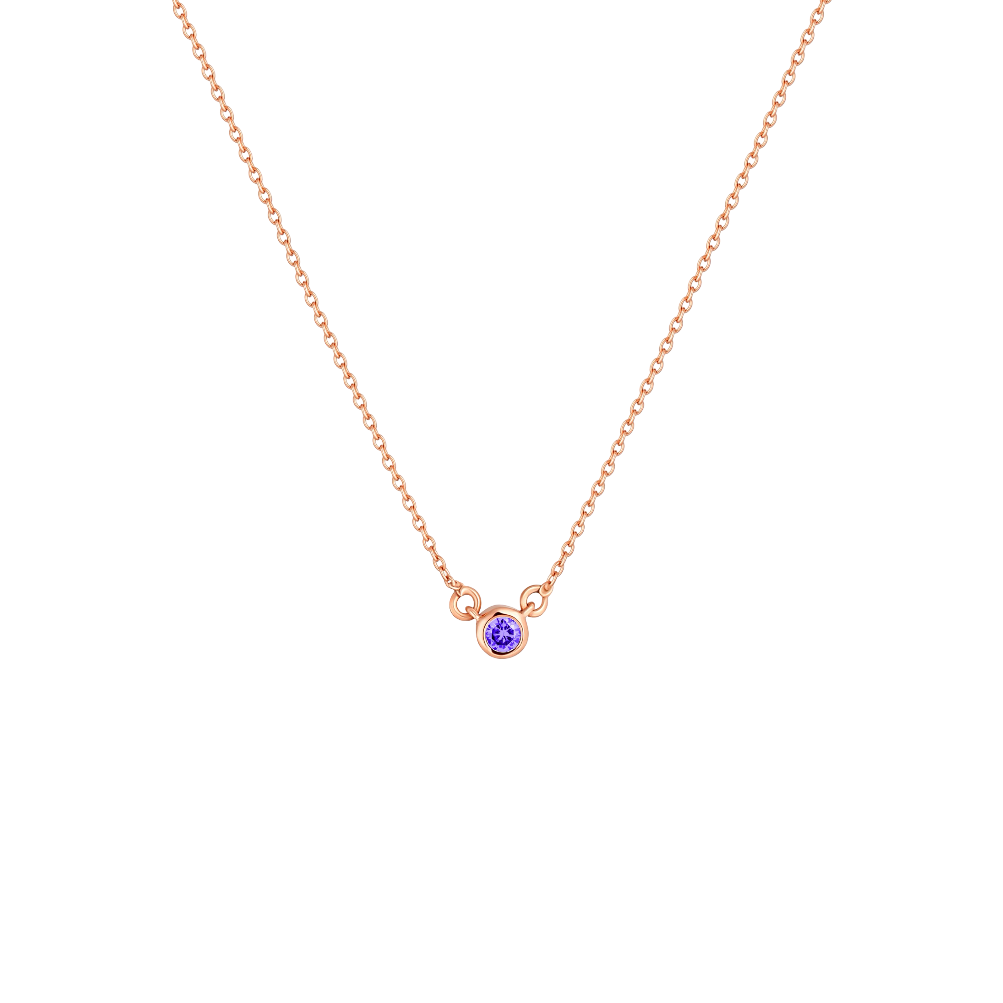 Forma Mini Solitaire Necklace – Purple Amethyst