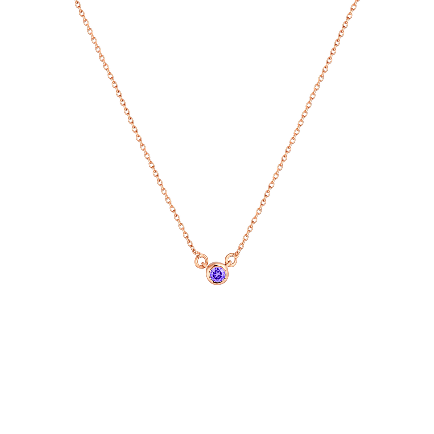 Forma Mini Solitaire Necklace – Purple Amethyst