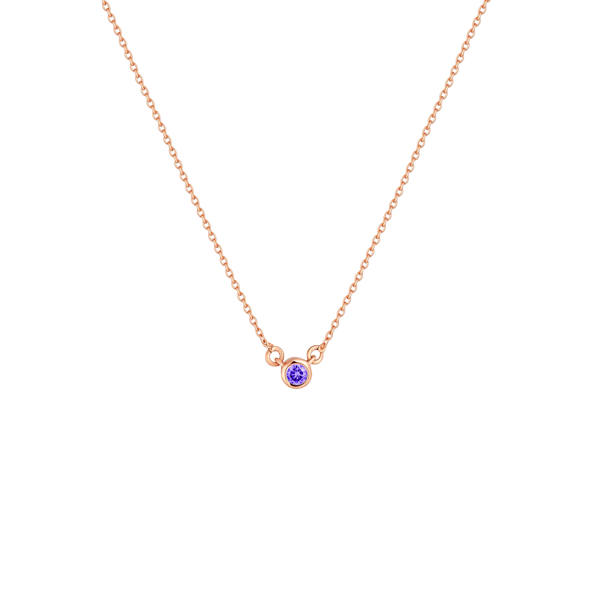 Forma Mini Solitaire Necklace – Purple Amethyst