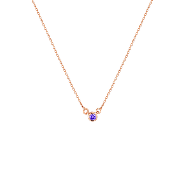 Forma Mini Solitaire Necklace – Purple Sapphire