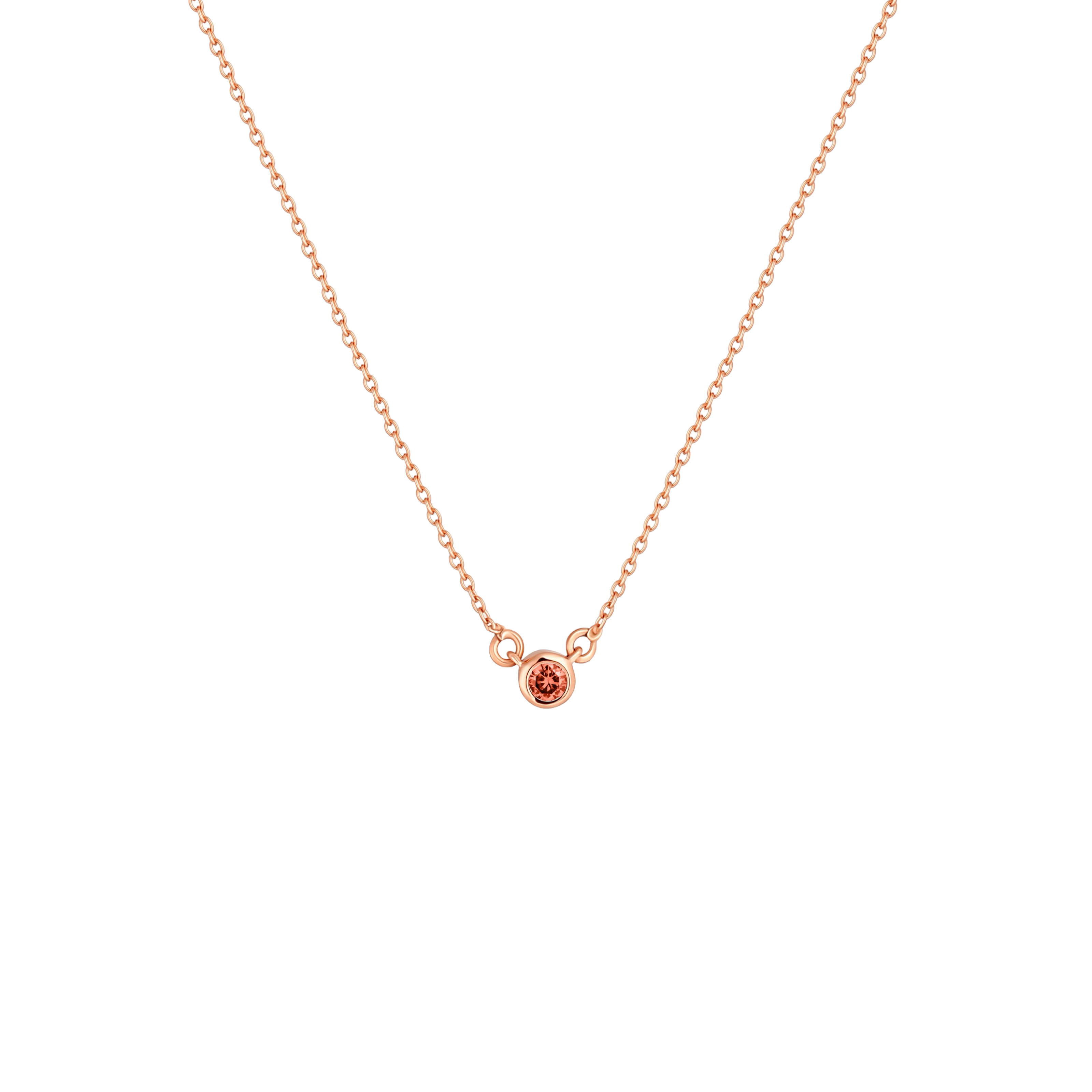 Forma Mini Solitaire Necklace – Orange Padparadscha Sapphire