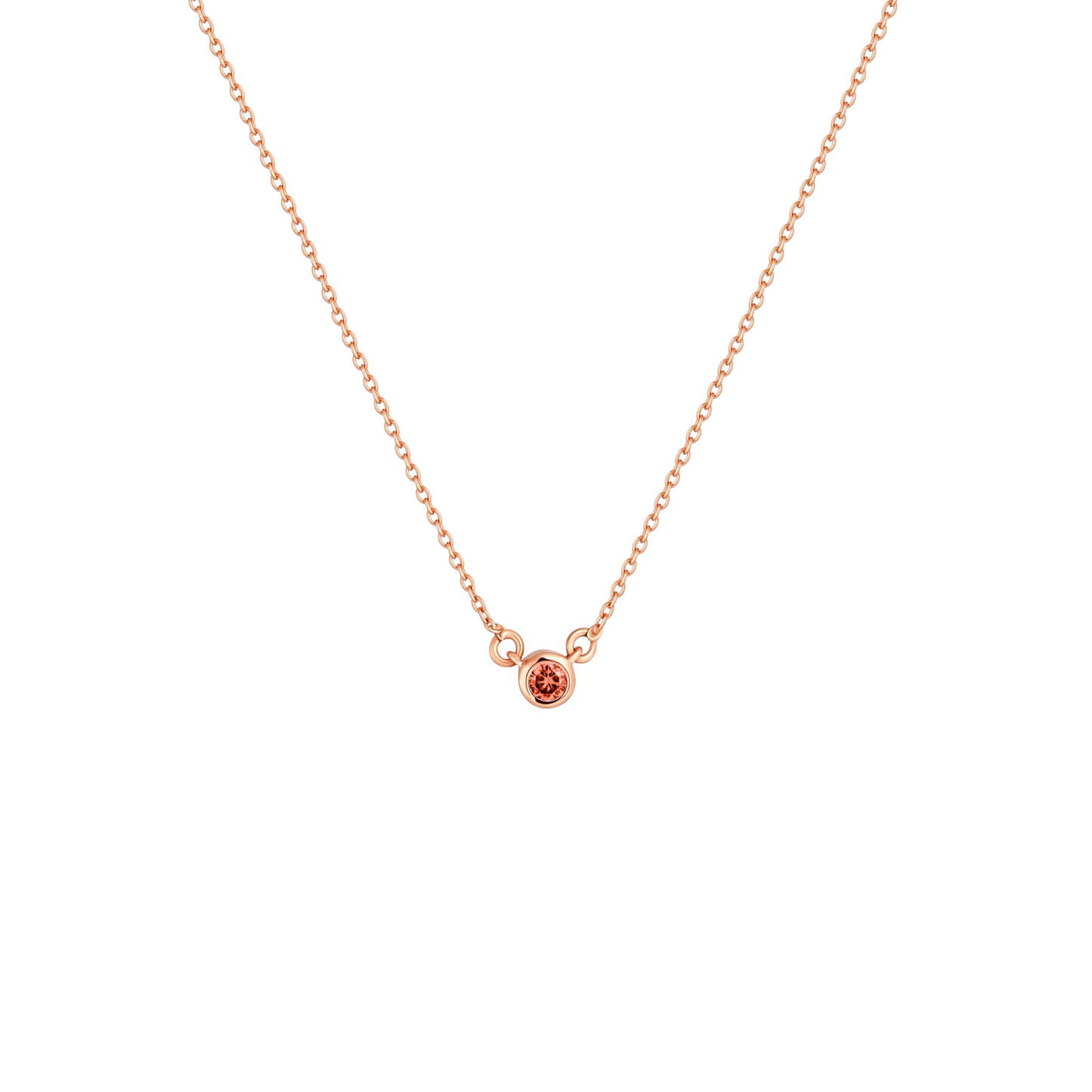 Forma Mini Solitaire Necklace – Orange Padparadscha Sapphire