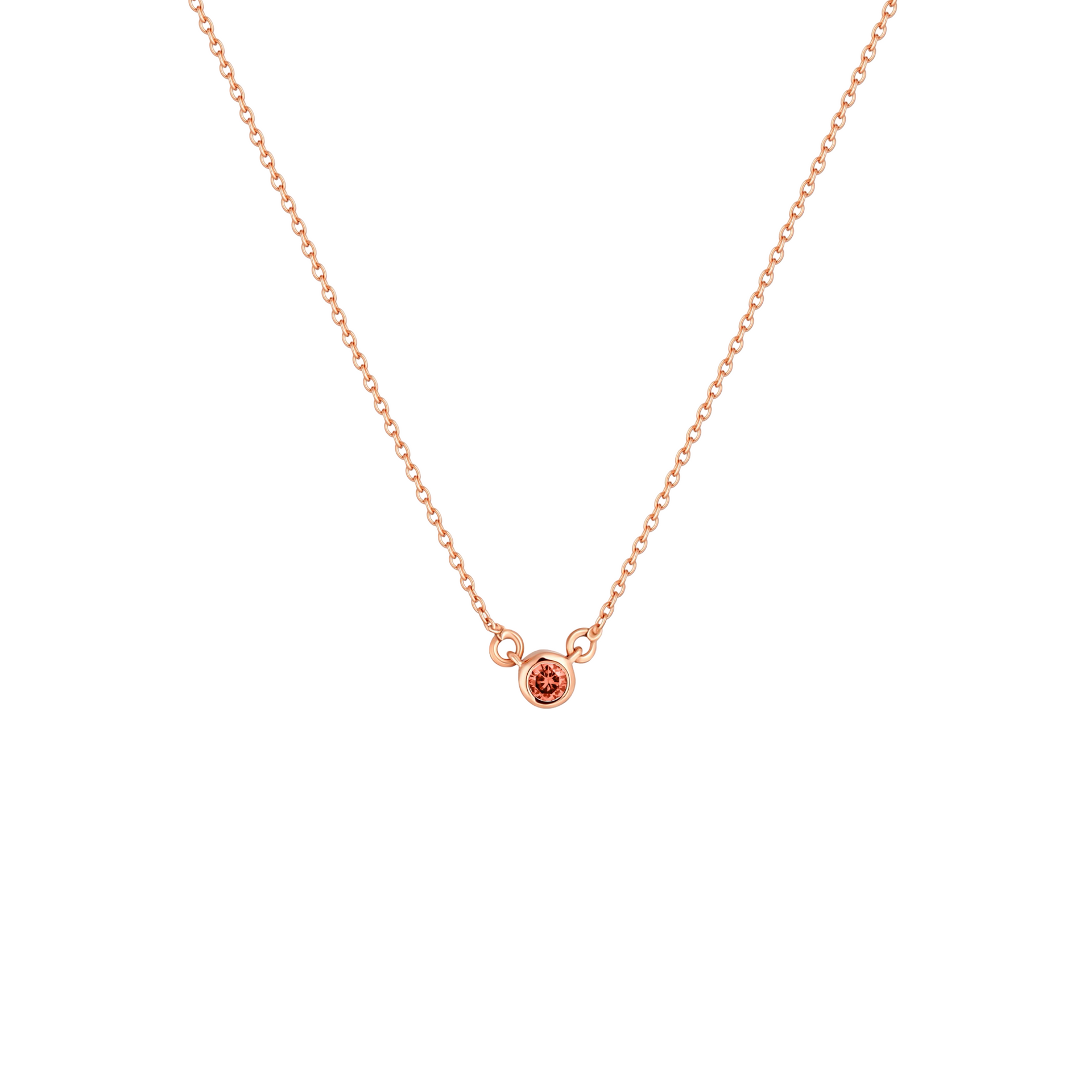 Forma Mini Solitaire Necklace – Orange Padparadscha Sapphire