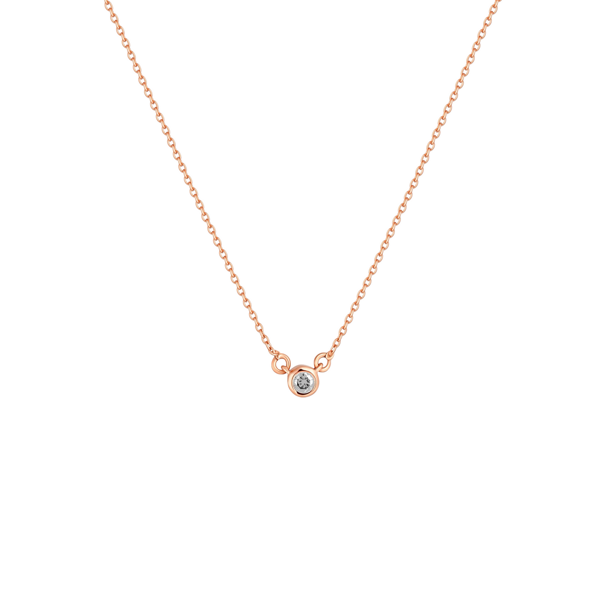 Forma Mini Solitaire Necklace – White Diamond