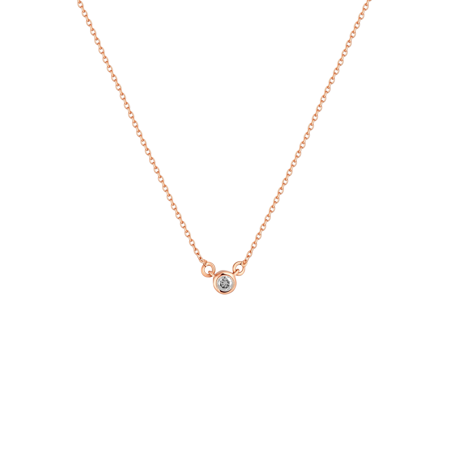 Forma Mini Solitaire Necklace – White Diamond