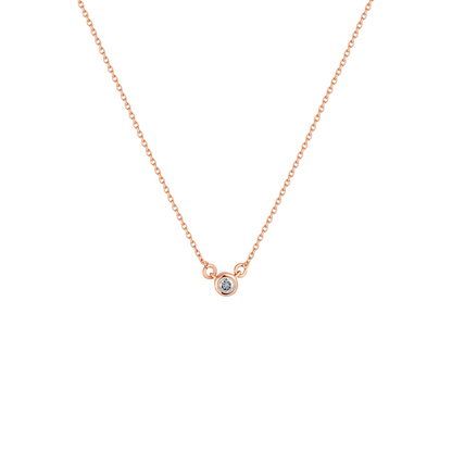 Forma Mini Solitaire Necklace – White Diamond
