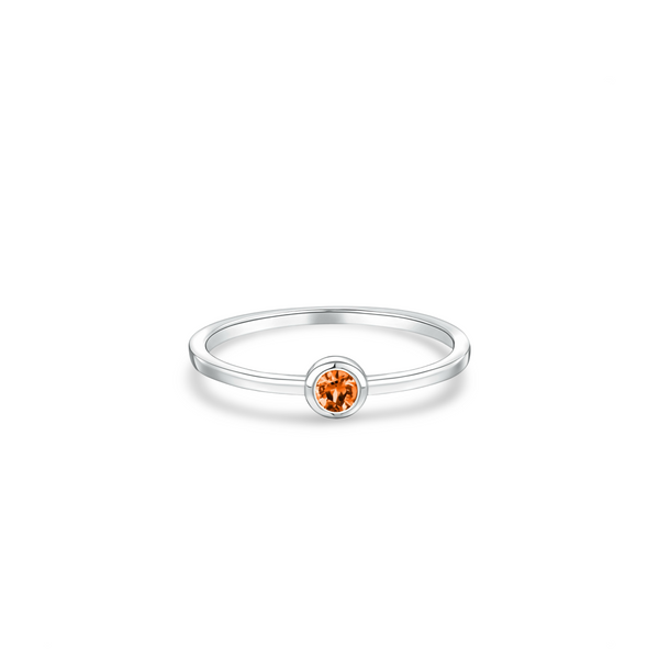 Forma Mini Solitaire Ring – Orange Padparadscha Sapphire