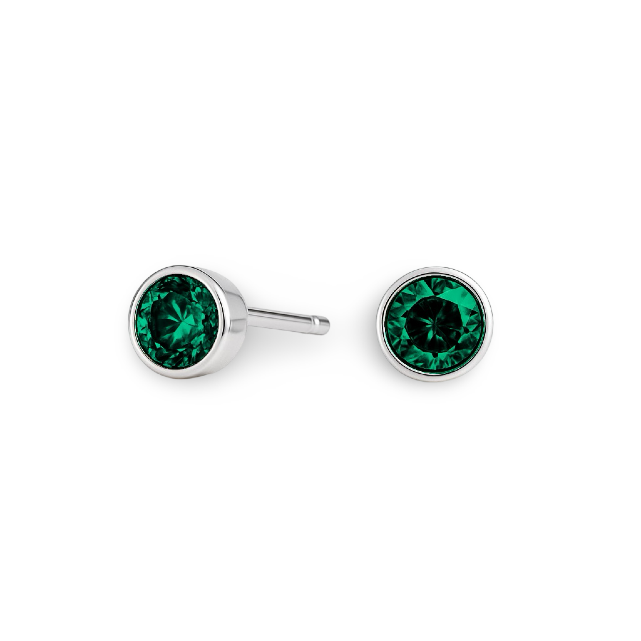 Forma Grande Stud Earrings – Zambian Green Emerald