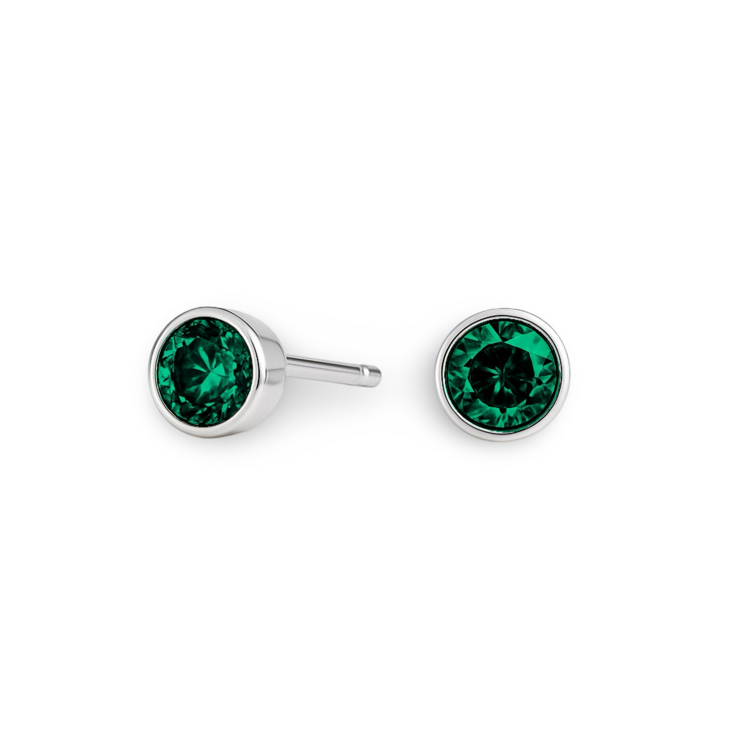 Forma Grande Stud Earrings – Zambian Green Emerald