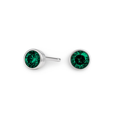 Forma Mini Stud Earrings – Zambian Green Emerald
