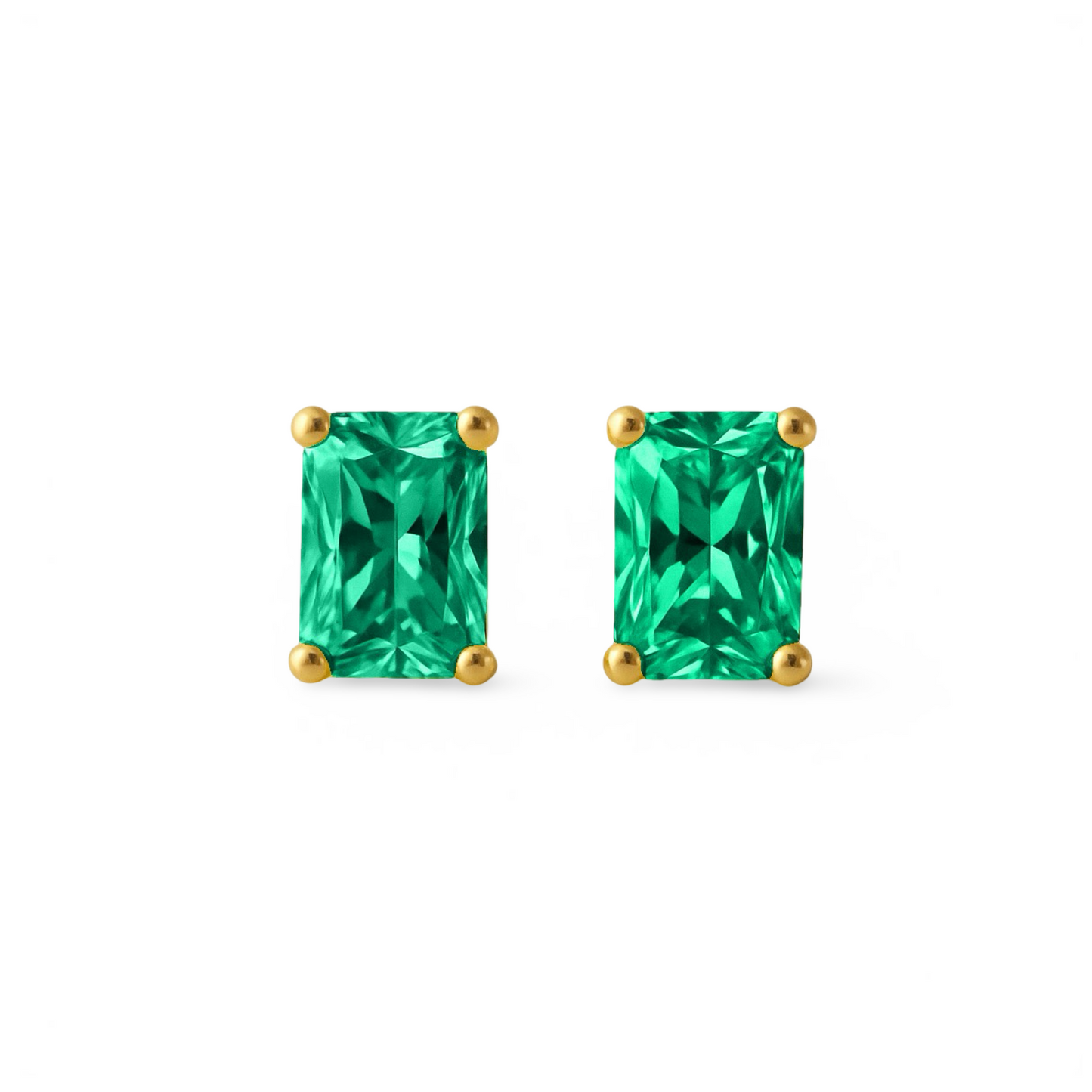 Nexus Mini Stud Earrings – Colombian Green Emerald