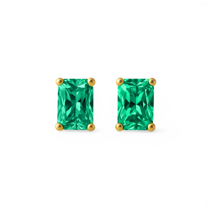 Nexus Mini Stud Earrings – Colombian Green Emerald