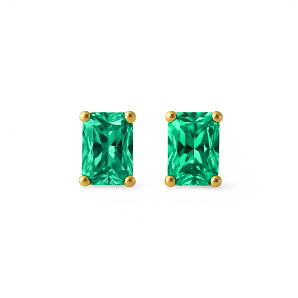 Nexus Mini Stud Earrings – Colombian Green Emerald