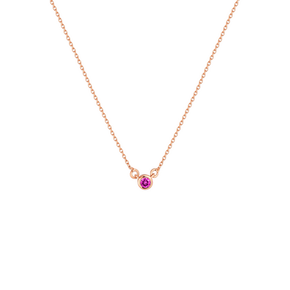 Forma Mini Solitaire Necklace – Vivid Pink Sapphire