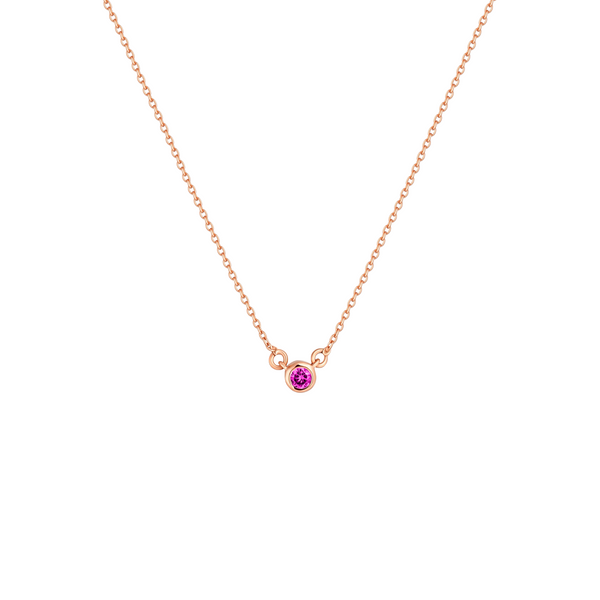 Forma Mini Solitaire Necklace – Vivid Pink Sapphire