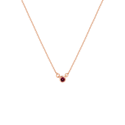 Forma Mini Solitaire Necklace – Deep Red Garnet