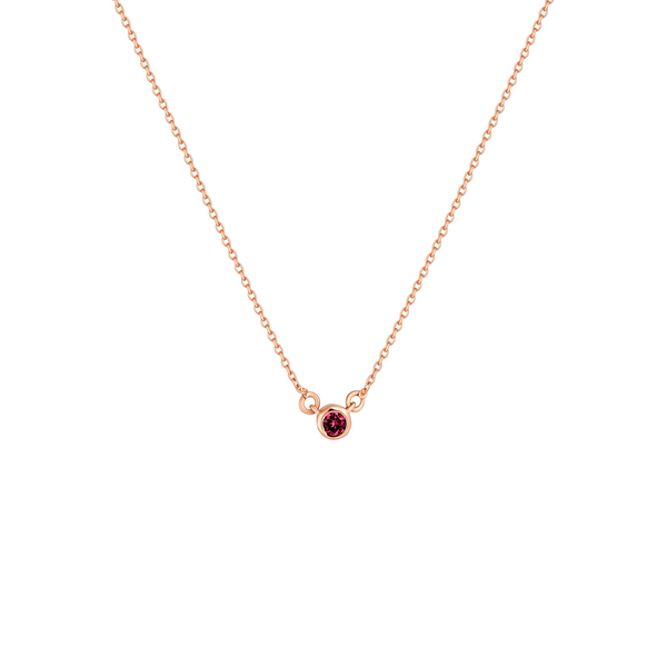 Forma Mini Solitaire Necklace – Deep Red Garnet