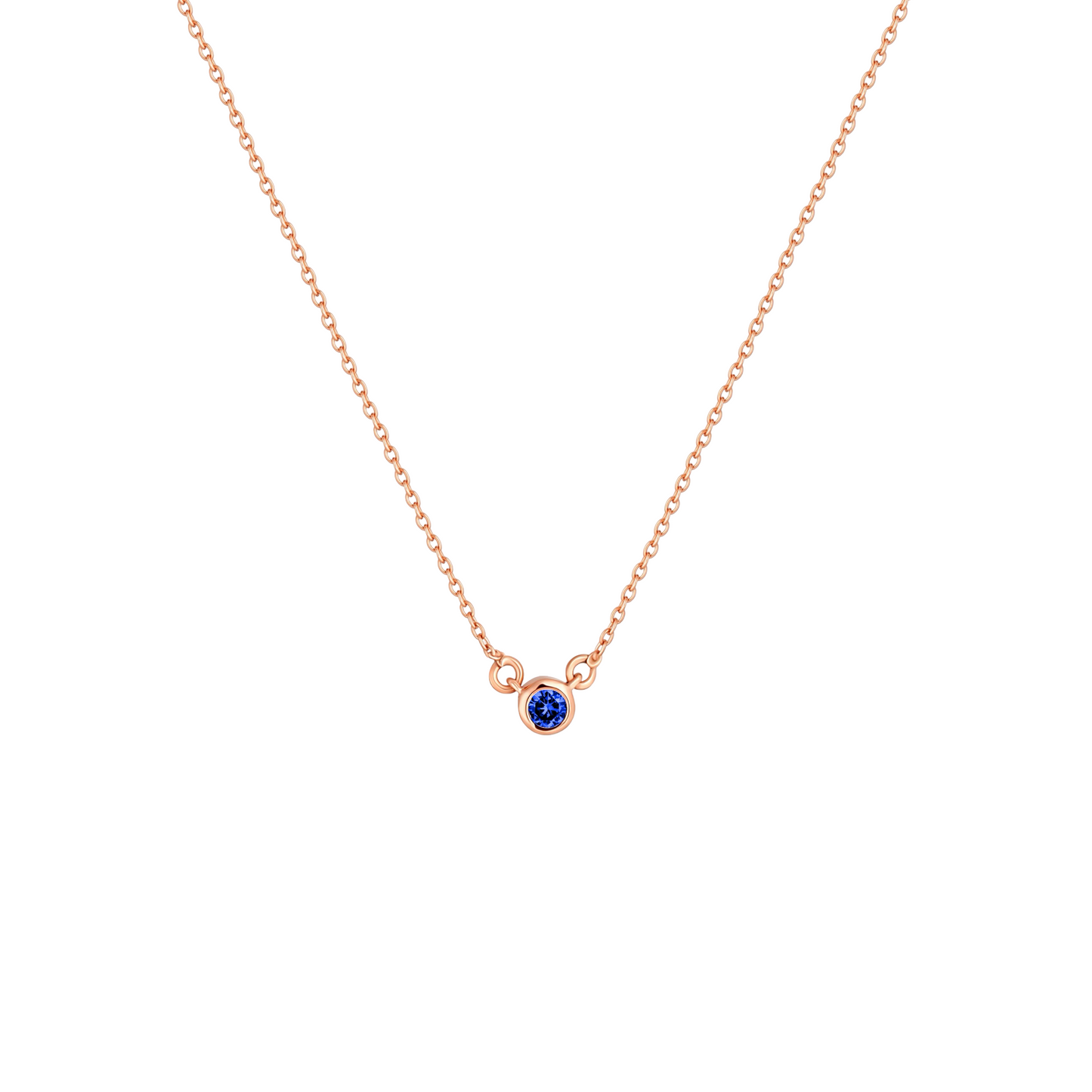 Forma Mini Solitaire Necklace – Blue Sapphire