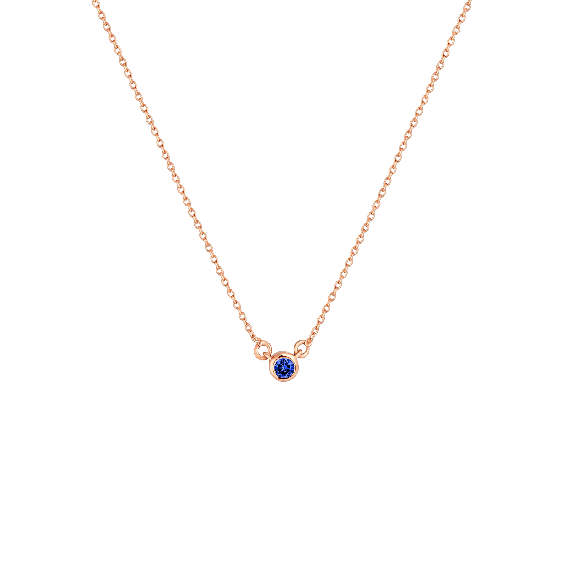 Forma Mini Solitaire Necklace – Blue Sapphire