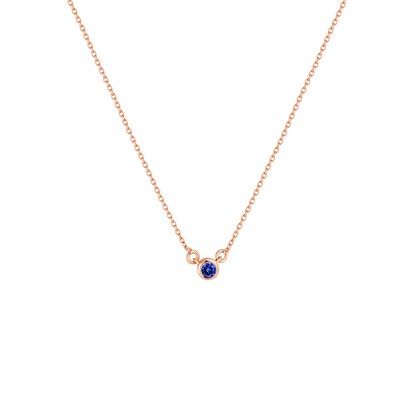 Forma Mini Solitaire Necklace – Blue Sapphire