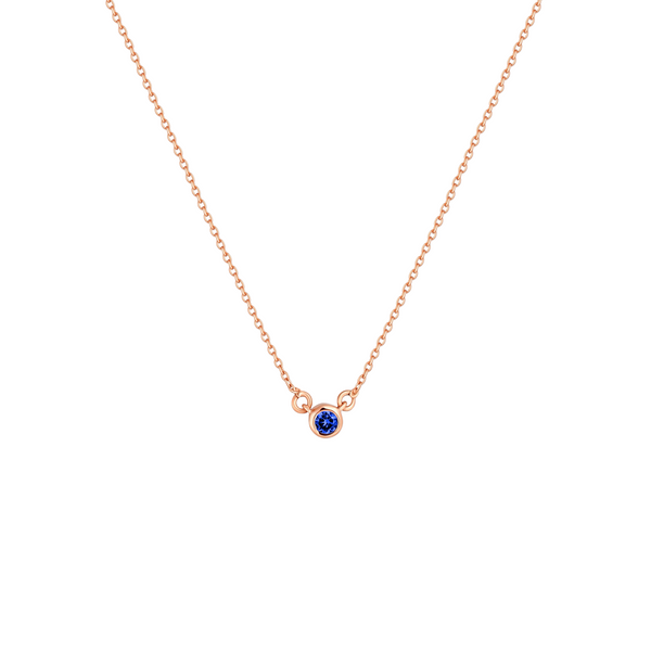 Forma Mini Solitaire Necklace – Blue Sapphire