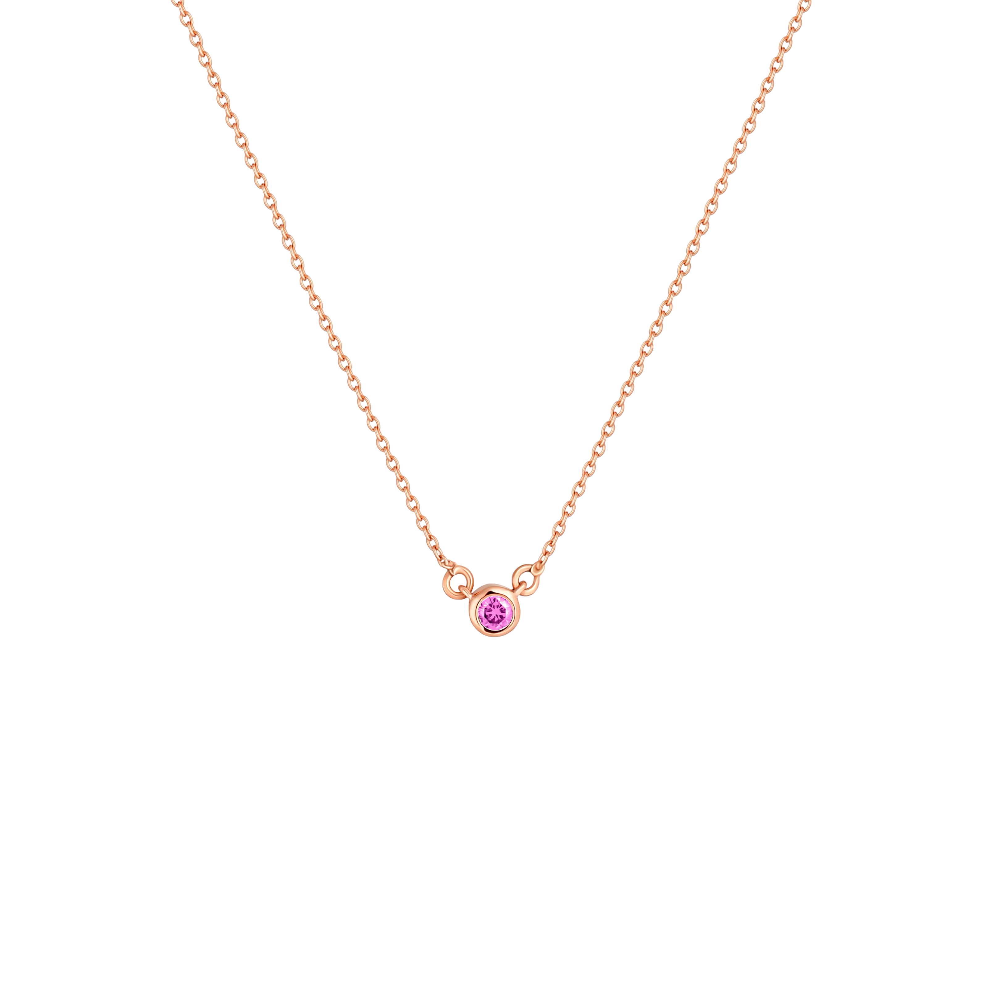 Forma Mini Solitaire Necklace – Light Pink Sapphire