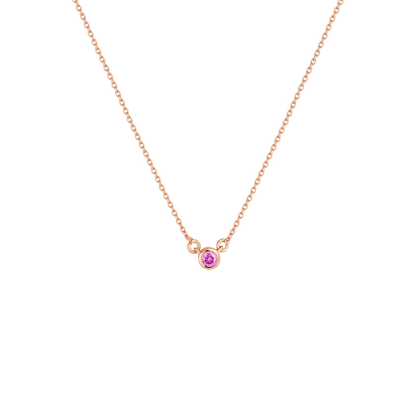 Forma Mini Solitaire Necklace – Light Pink Sapphire