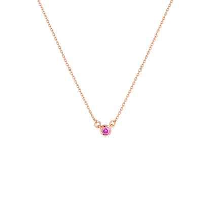 Forma Mini Solitaire Necklace – Light Pink Sapphire