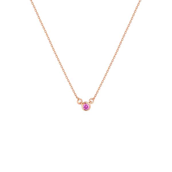 Forma Mini Solitaire Necklace – Light Pink Sapphire