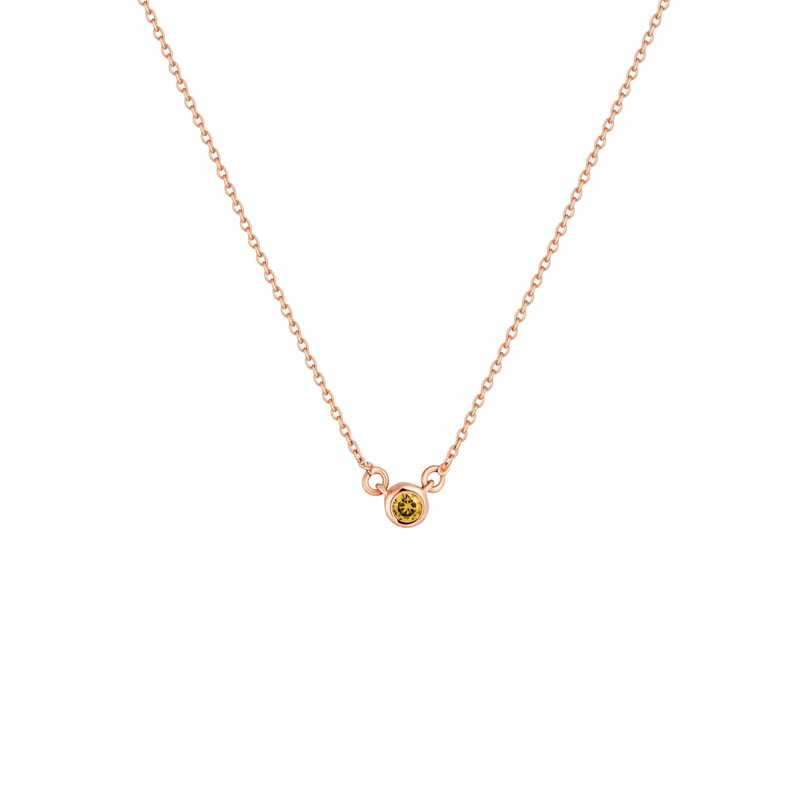 Forma Mini Solitaire Necklace – Yellow Sapphire
