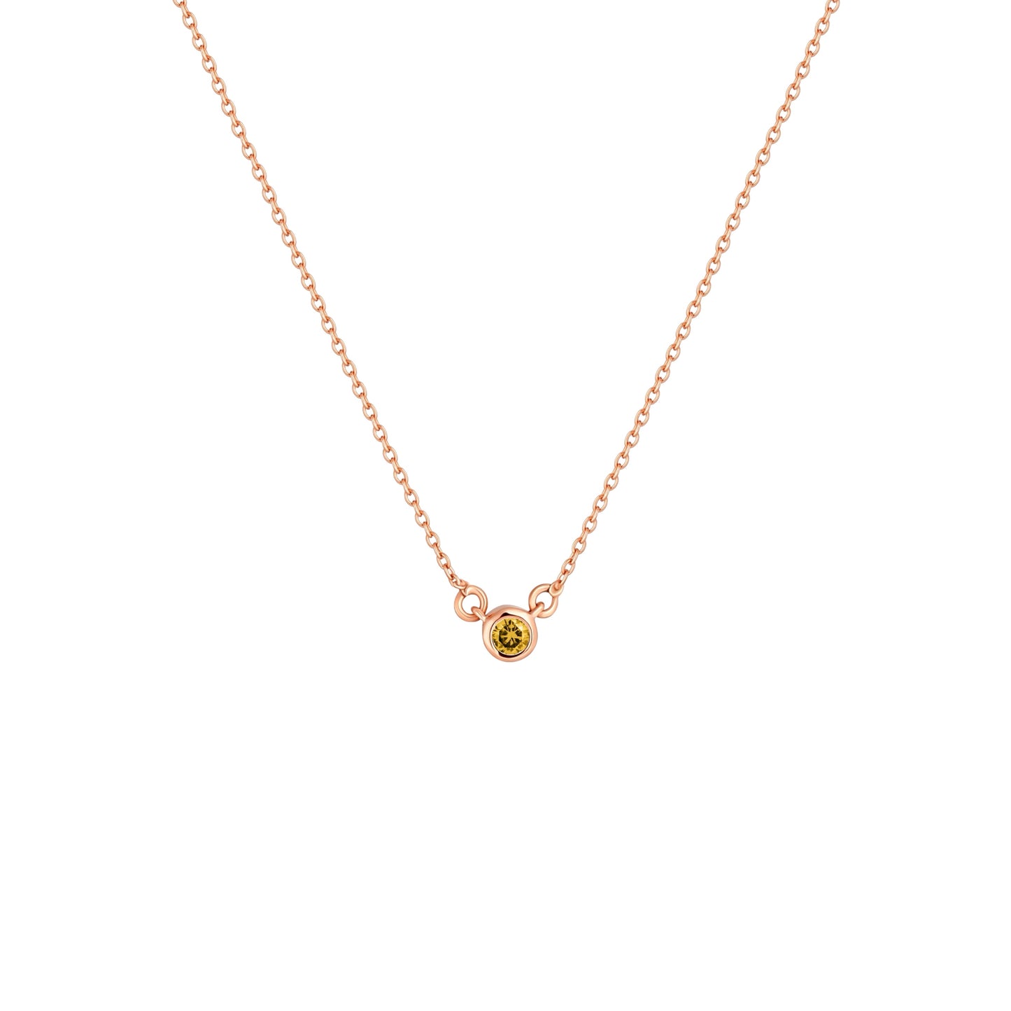 Forma Mini Solitaire Necklace – Yellow Sapphire
